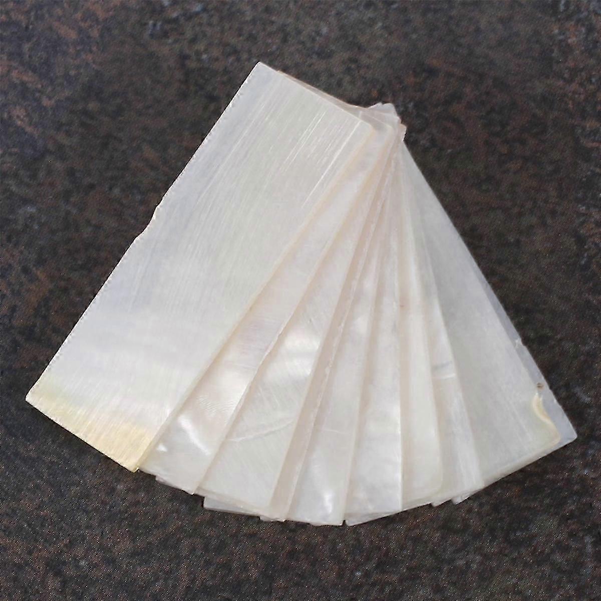 10Pcs Inlay Material White Mother of Pearl Shell Blanks Sheet Rectangle Inlay Material for Guitar js