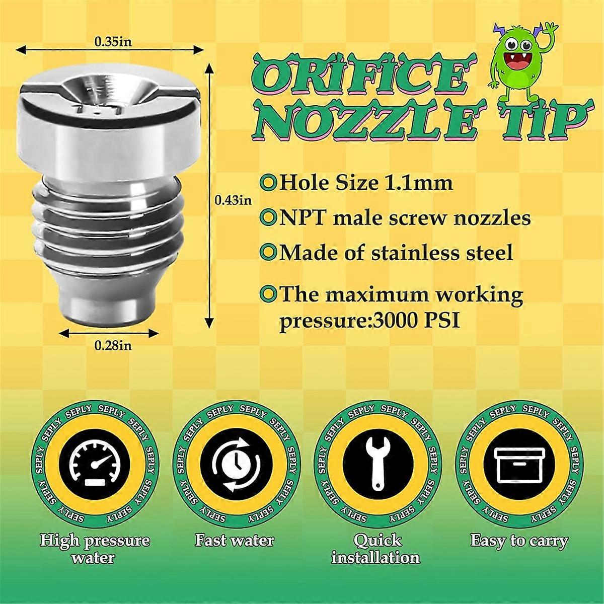 1.1mm Hole Foam Cannon Nozzle Kit for Foam Cannon Replacement A