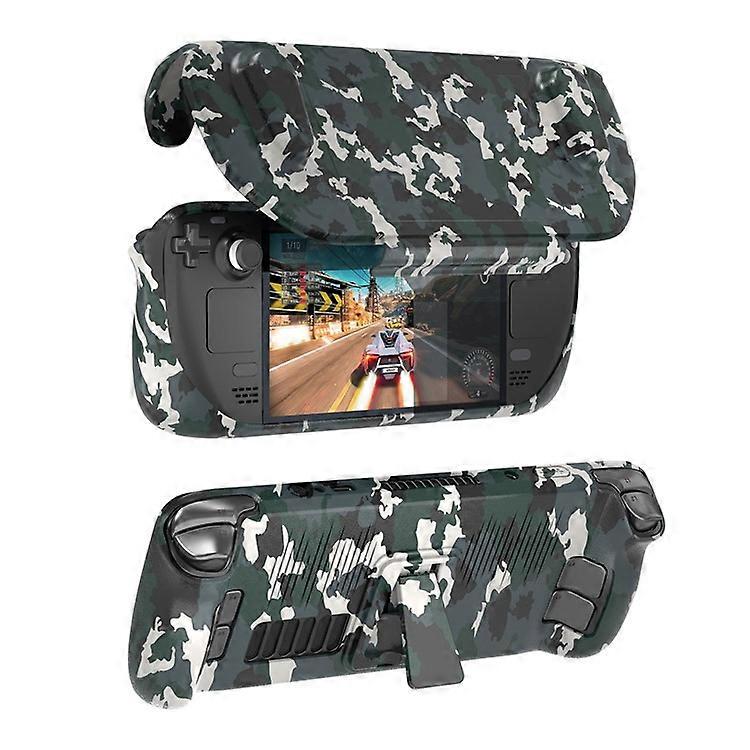 JYS Compatible For Steam Deck Game Console Protective Case with Bracket Heat Dissipation Shockproof Shell