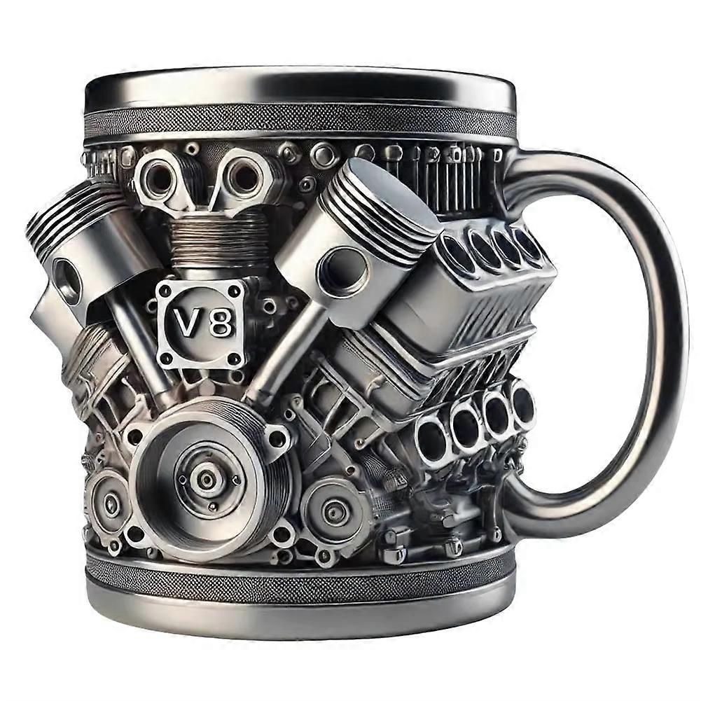 V8 V6 Motorer Rustfritt Stål Kopp Unik Bilmotor Kaffekrus Rustfritt Stål Cocktail Krus Tekopp Bilentusiast Gaver