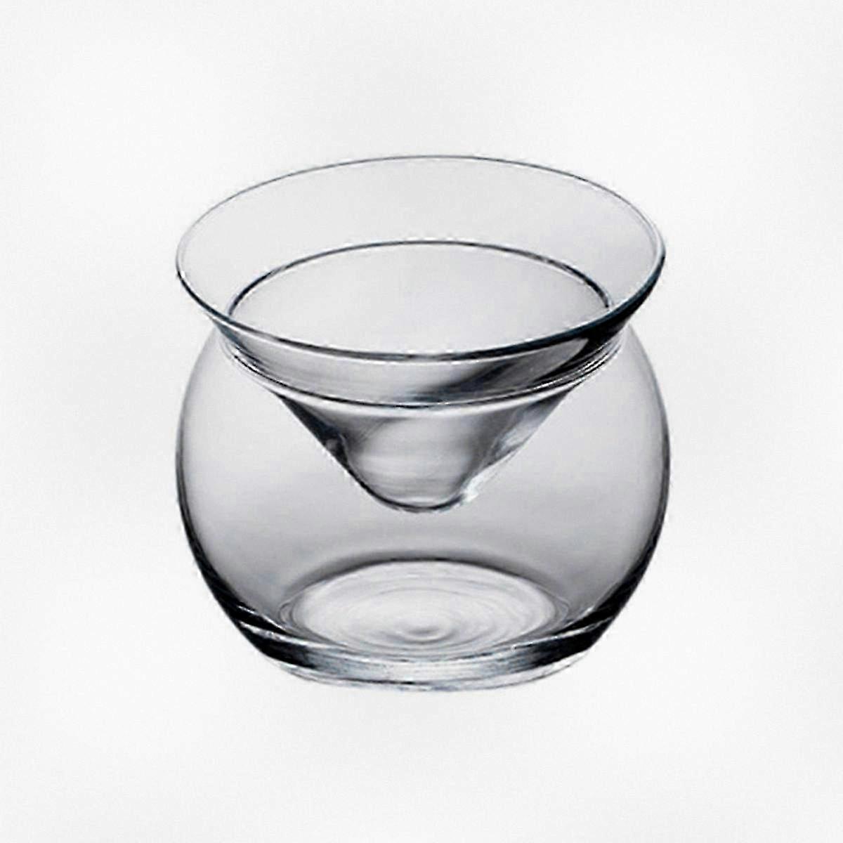 Frosted Triangle Base Molecular Cocktail Glass with Ice Ball Design