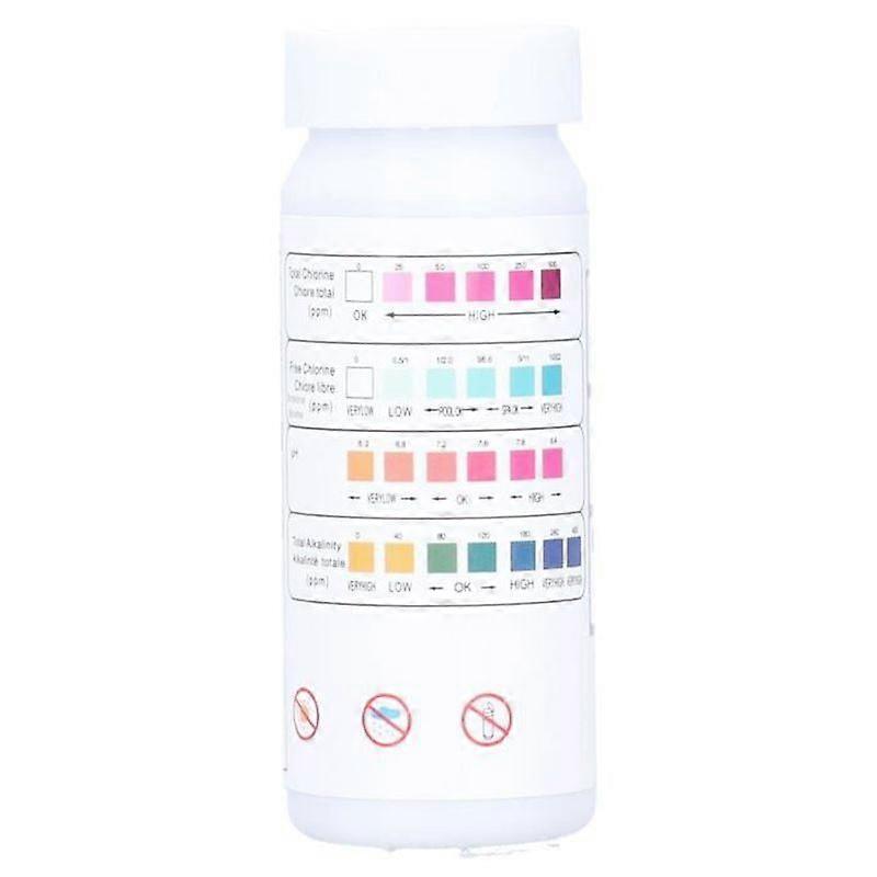HURRISE Water Test Strips 50 Counts 4 in 1 Pool Spa Water Test Strips Chlorine PH Alkalinity Chlorine