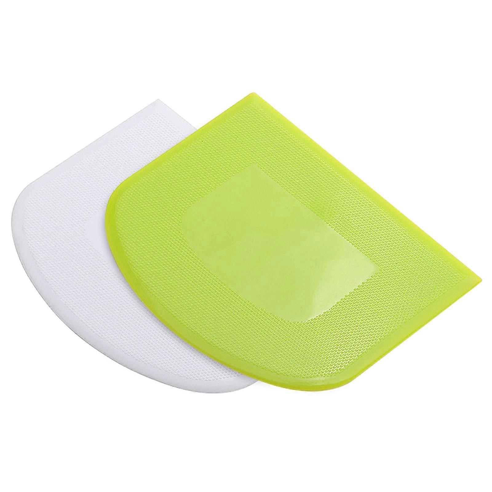 Dough Scraper Set of 2, Flexible Plastic Kitchen Bench Scraper for Baking and Food Prep, 5-Inch Size