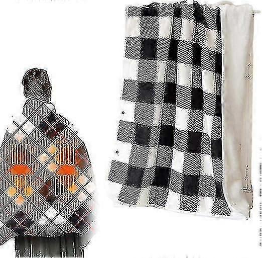 Large Thickening Usb Electric Heated Blanket Wrap Shawl With Buttons Wearable And 3 Heating Levels Portable Heating Warming Blanket, For Car Office Ho