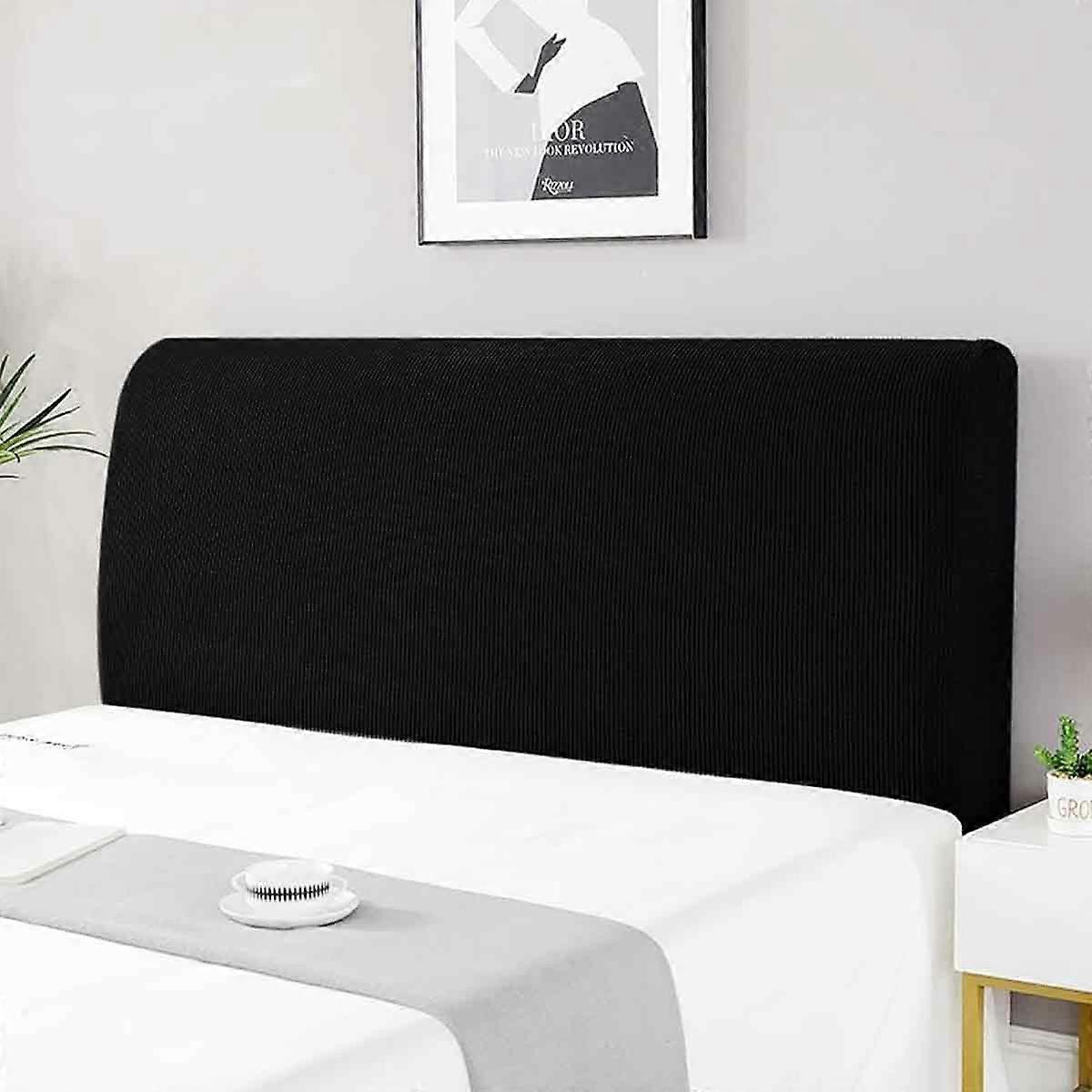Funda de cabecero extensible para cama 170-190 cm Negro