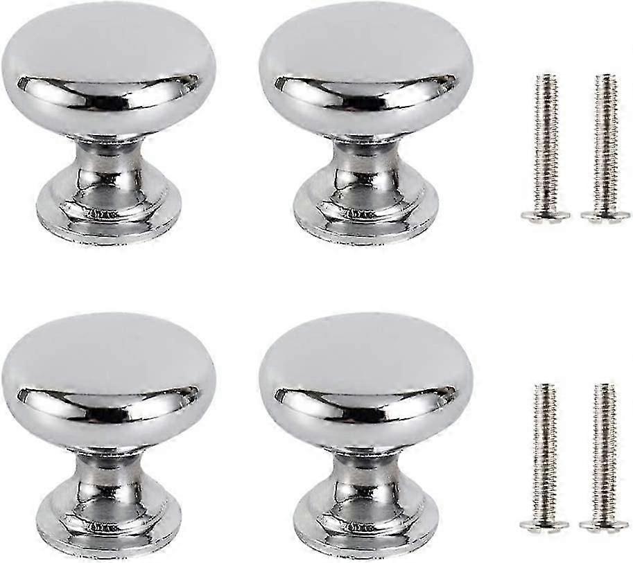 4PCS Drawer Door Handle Silver,30mm,Round,with 4 Screws