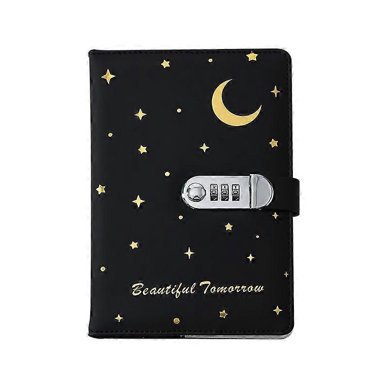 PU Leather Diary with Password Lock, A5 Password Notebook Diary Digital Lock Diary Notepad Manual Sketchbook Daily Plan Agenda, 120 Sheets, 240 Pages,