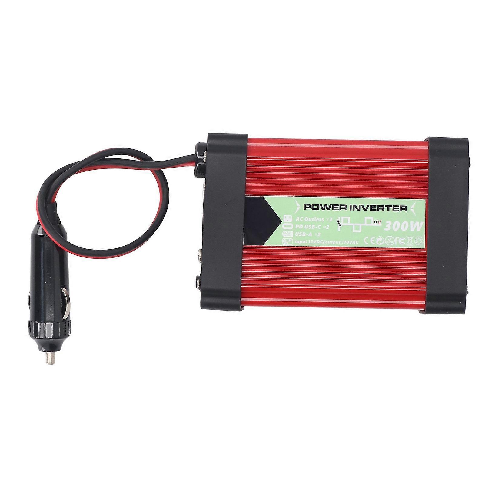 12V to 110V Car Inverter Modified Sine Wave Power Converter with Fast Charge Port Universal Outlet