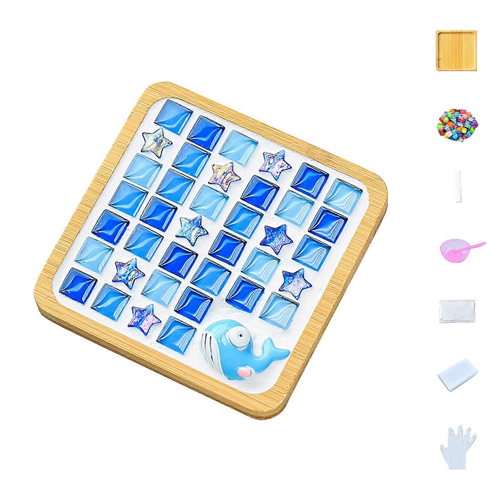 Crafts Mosaicss Tile Set Wooden Cup Mats Mixed Color Mosaicss Set Crafts Pack ml Indoor