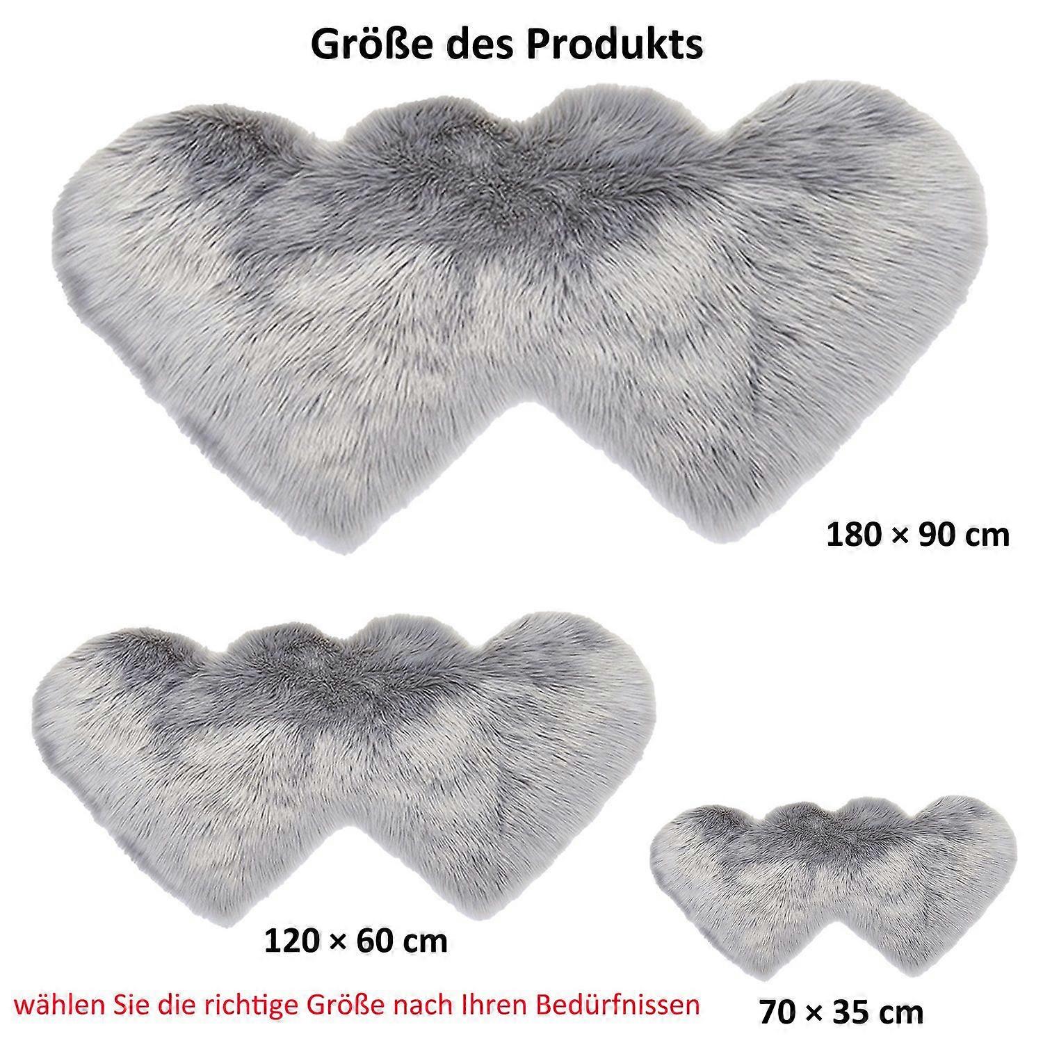 Heart high-pile rug Shaggy rug Fluffy faux fur rug Cozy soft rug Plush textured rug