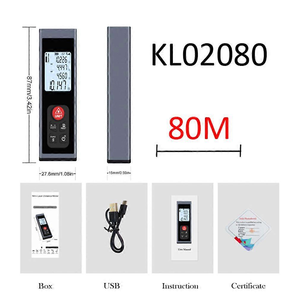 Smart Laser Rangefinder Intelligent 40M-100M Digital Laser Rangefinder Mini Usb Charging Rechargeable Handheld Distance Meter