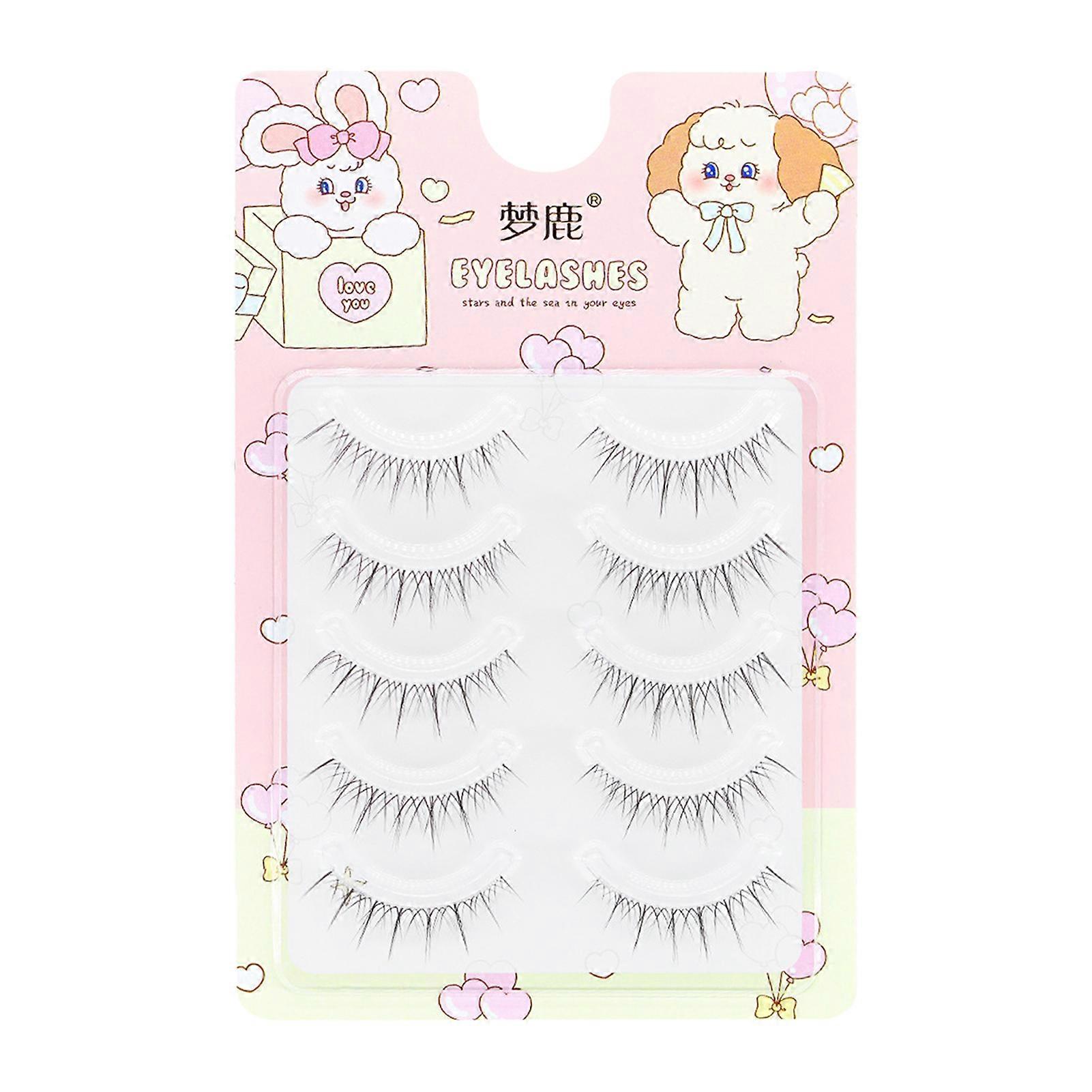 5 Pair Simulation False Eyelashes Woman Comic Wispy Fake Eyelashes