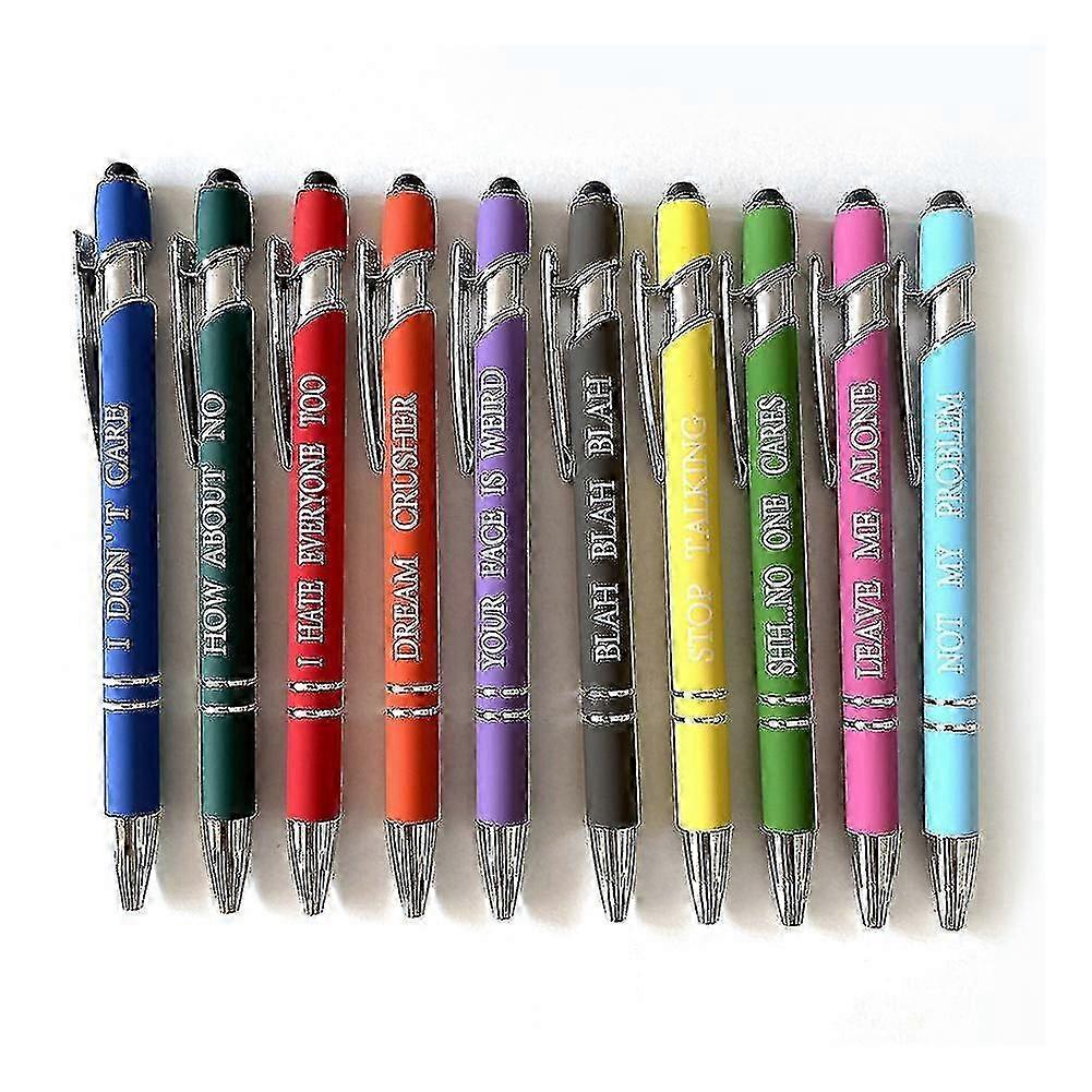 10 יחידות עטים כדוריים סאטיריים מארז פלסטיק לבית הספר המשרדי