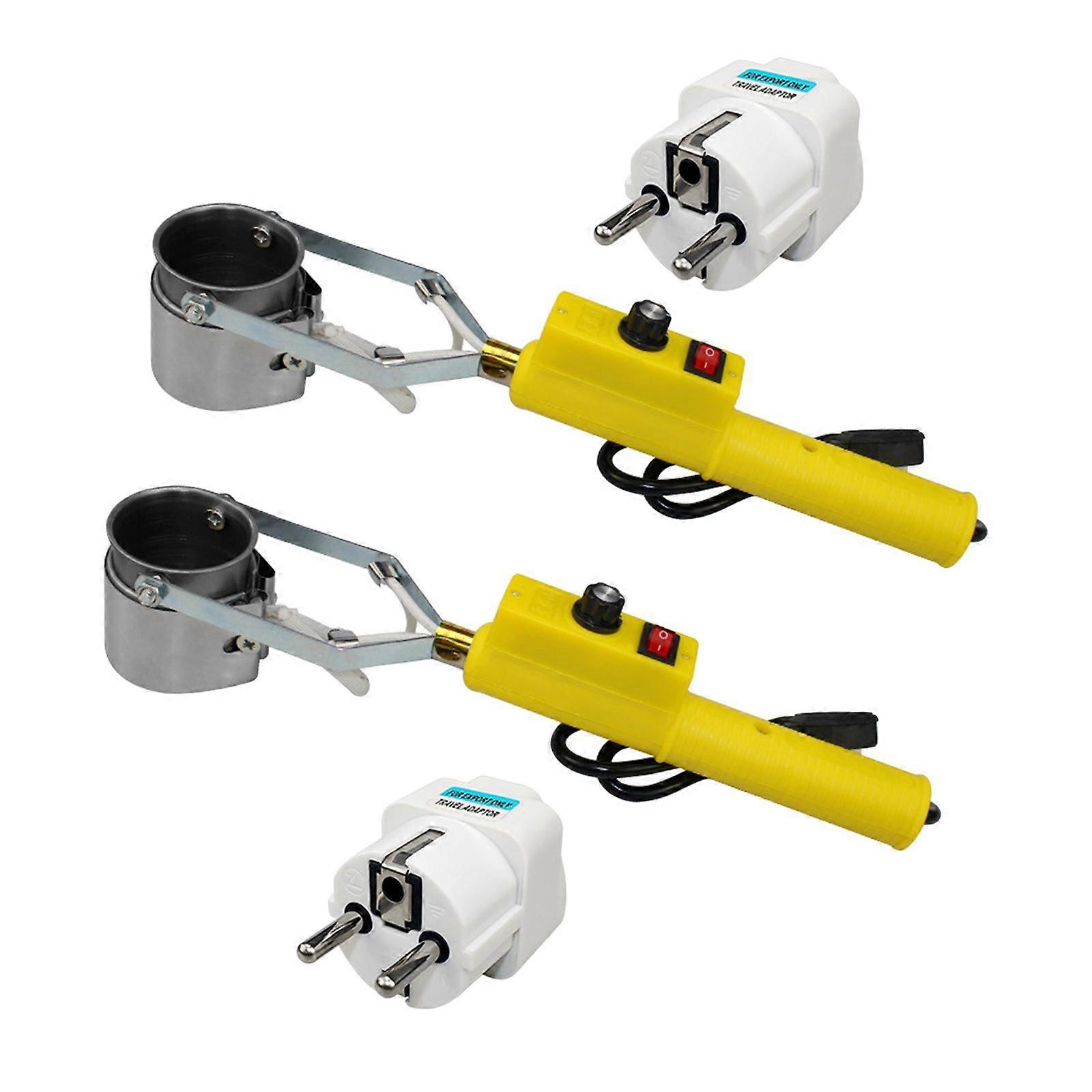 2pcsElectric Solder Pot Tin Melting Pot with Adapter Desoldering Equipment