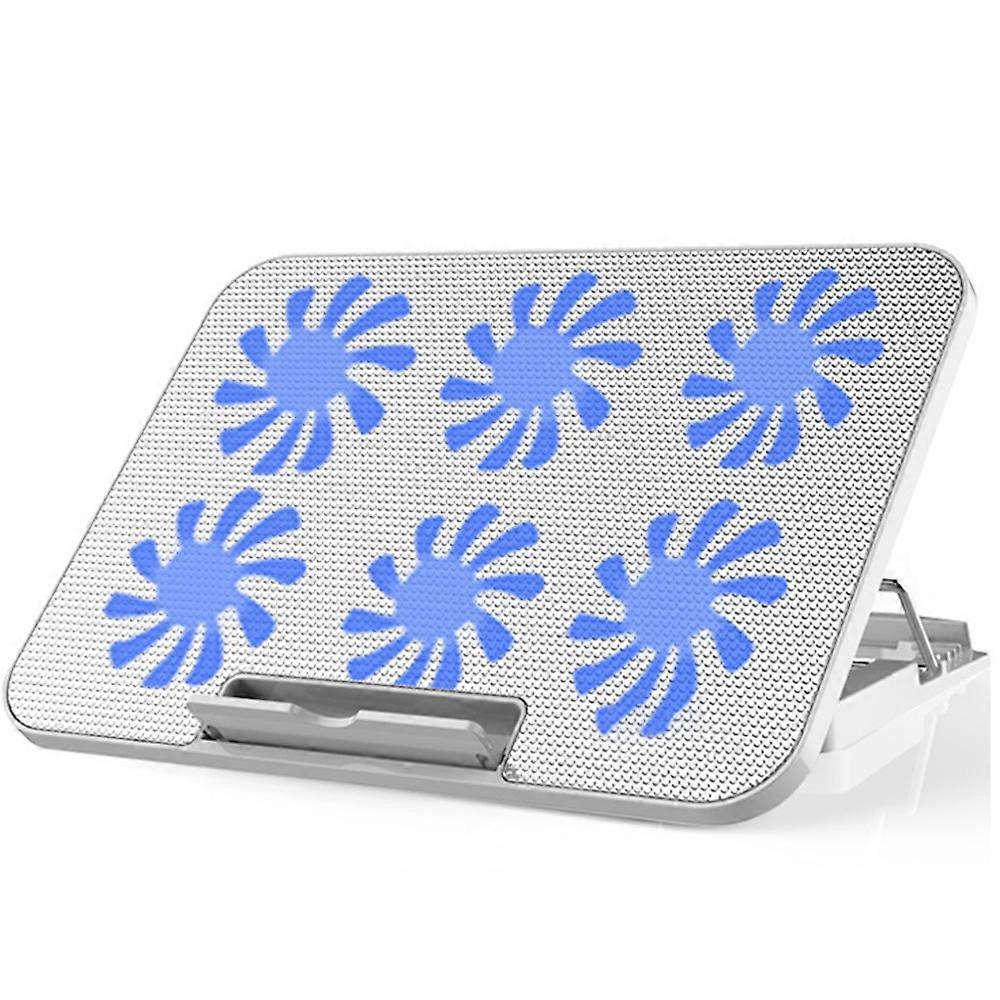 Notebook Computer Cooling Pad, Notebook Computer Radiator With 6 Quiet Led Fans For Cooling Fan Holders(White)