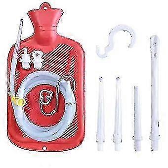 2 Hose, Controlable Water Flow L Enema Bag Home Enema Kit with 3 Enema Tips,60 inch Long Silicone