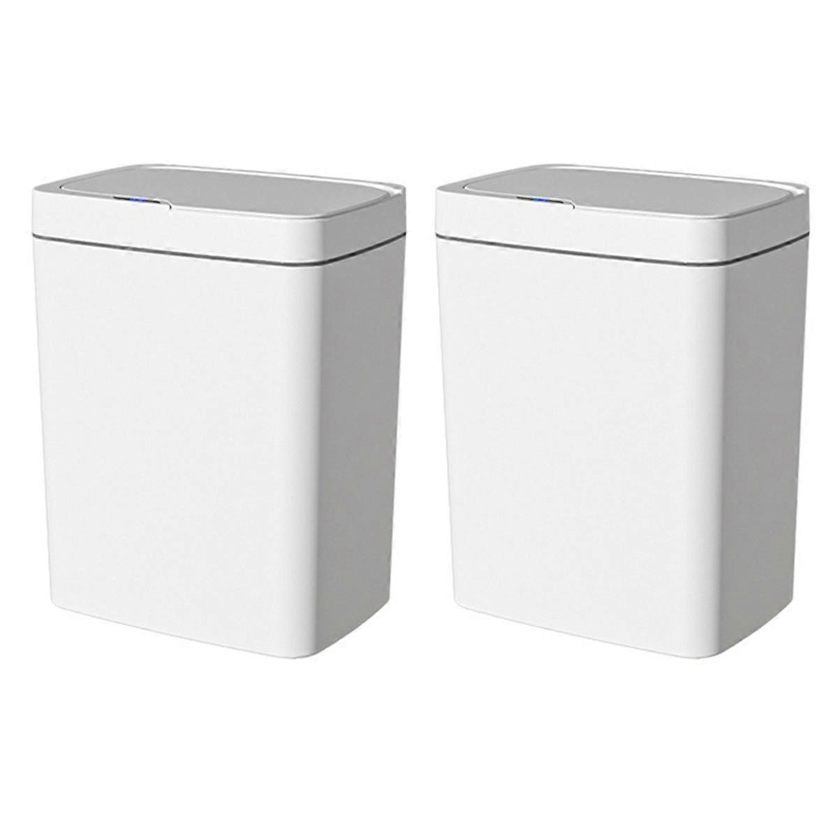 2Pack Pattumiera da bagno con coperchio, pattumiera automatica touchless intelligente, pattumiera impermeabile con sensore di movimento sottile