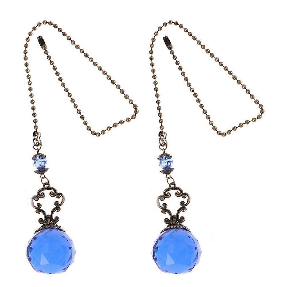 2Pcs Crystal Ball Light Pendant Ceiling Fan Pull Chain Creative Light Accessory