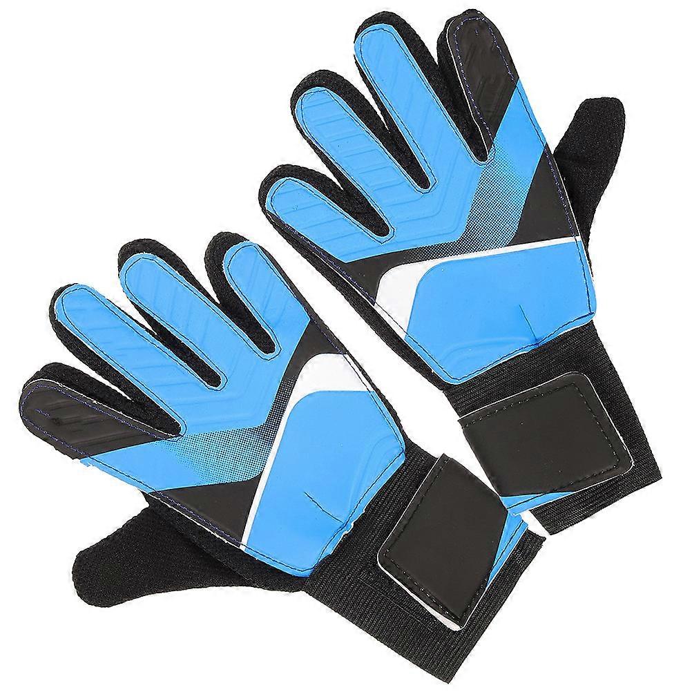 1 Pair Professional PU Latex Goalkeeper Gloves for Soccer Training – Durable & Breathable Football Accessory for Young Players – Blue