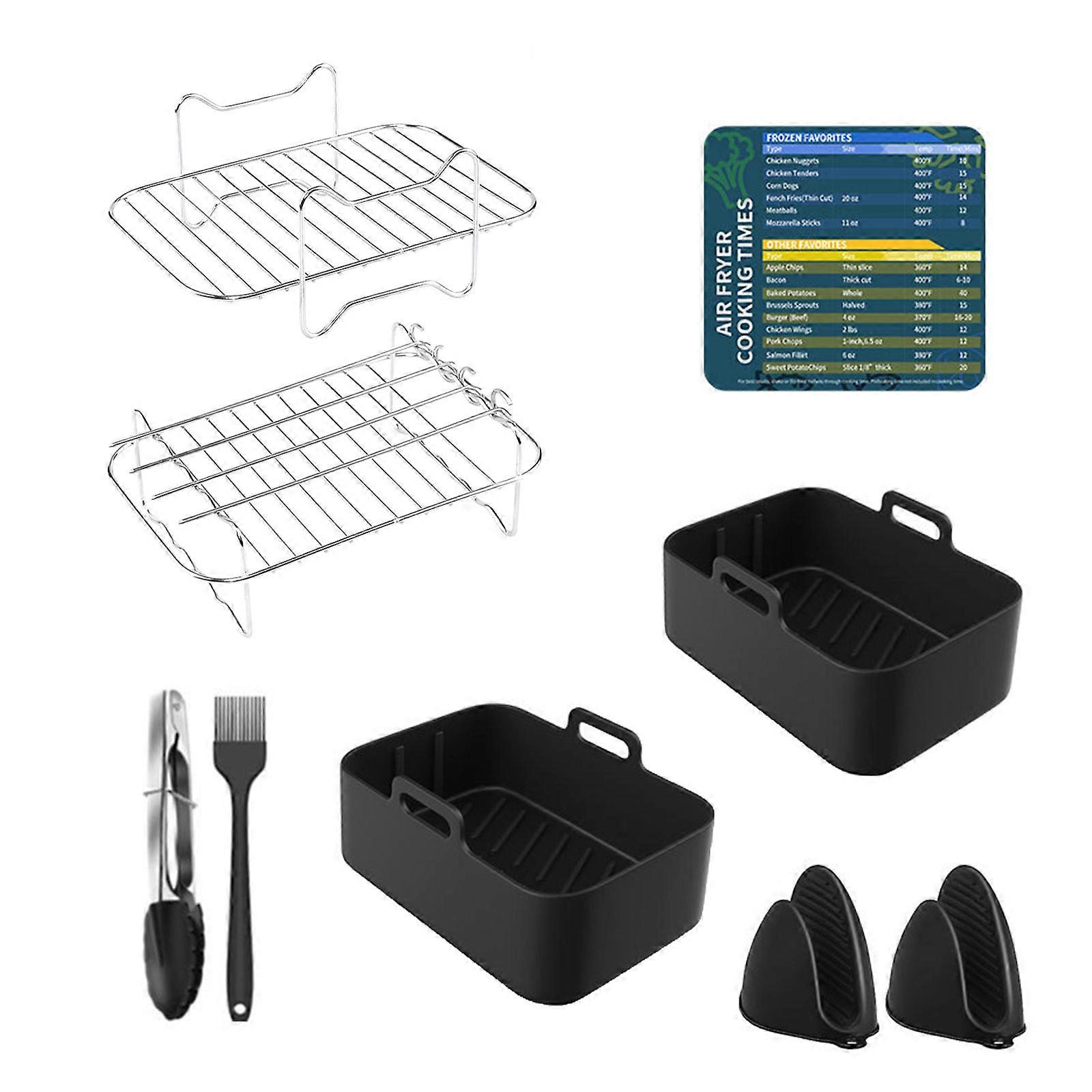 Air Fryer Accessories for DZ401 Reusable Silicone Air Fryer Inserts Stainless Steel Air Fryer Accessory Hot Air Fryer