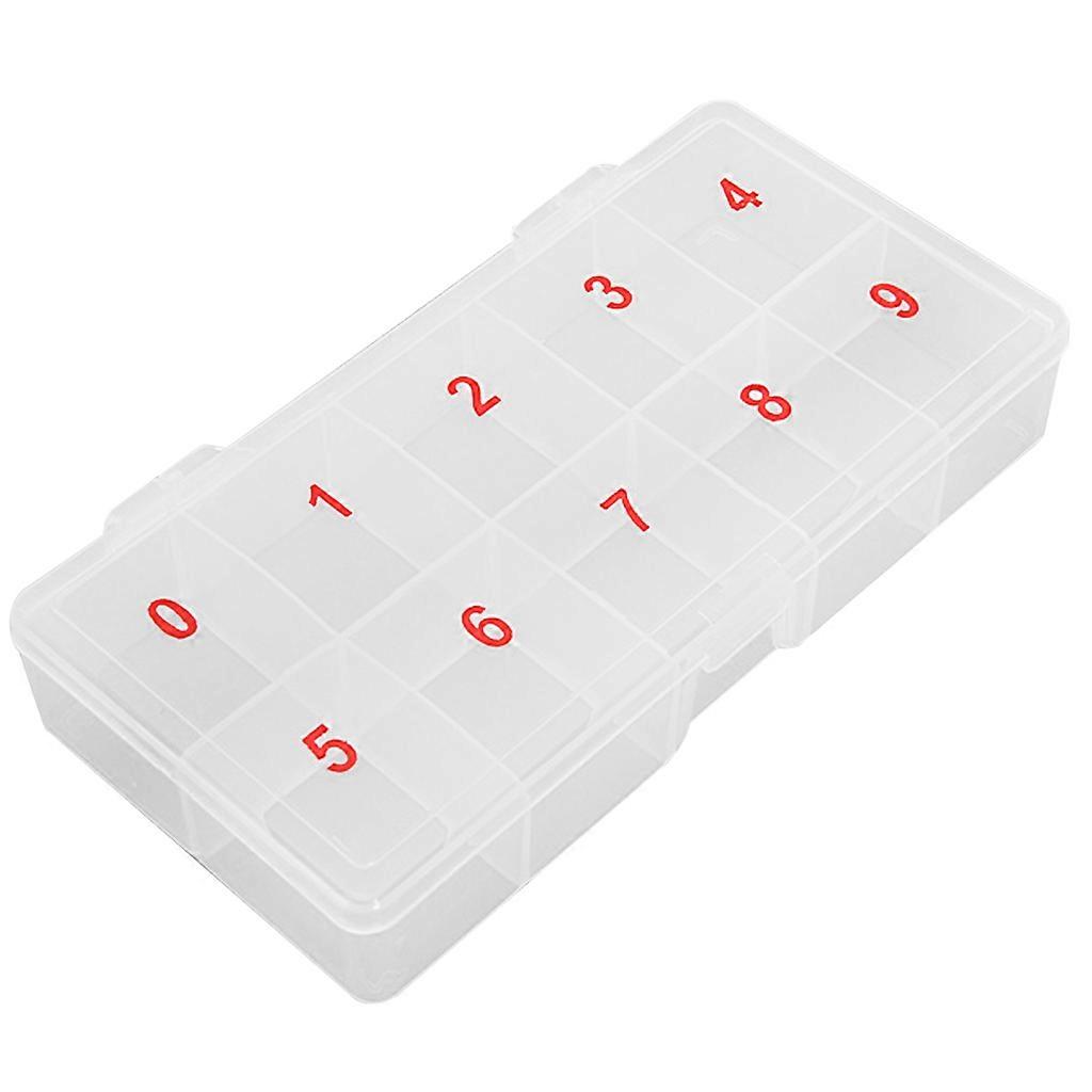 Empty Transparent False Nail Art Tips Rhinestone Storage Case Box Container 10