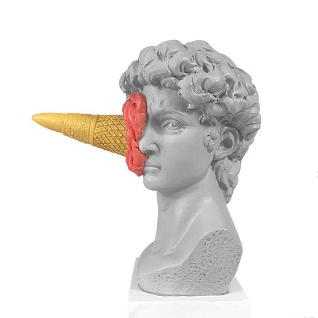 6 Inch Ice Cream David Statue Resin Sculptures Figurine Modern Abstract Art Sketch Desktop Ornaments Gifts for Artist Home Decor