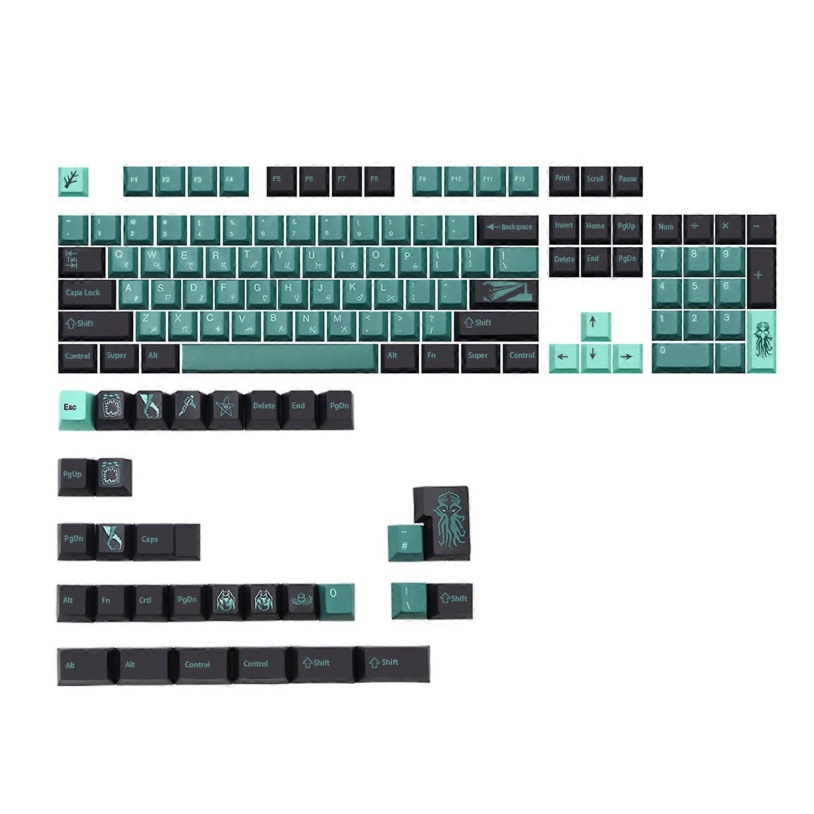 135 Keys PBT Dye Subbed Keycap Cherry Profile For MX Switch and Clones Mechanical Keyboard Terror Below Keycaps for Key