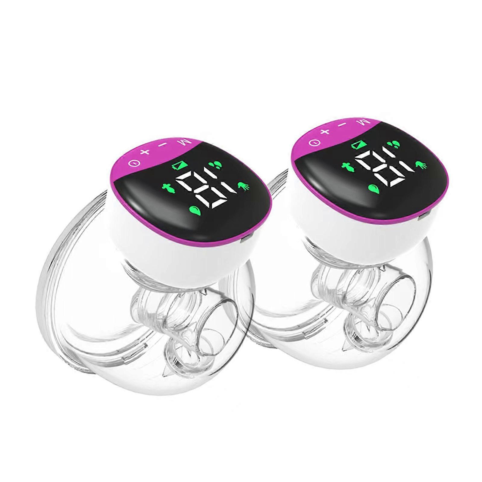 Tire-lait électrique mains libres double avec 4 modes Conception étanche et faible bruit Allaitement rose vif