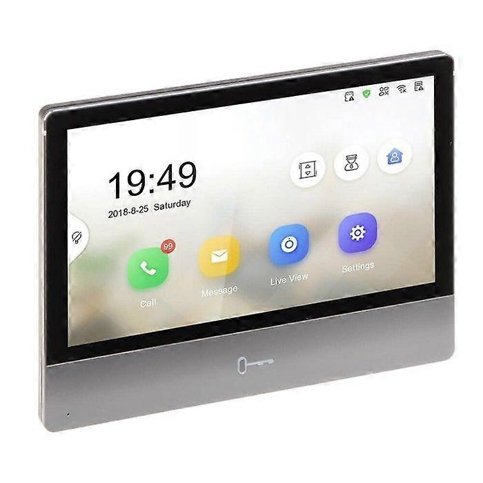 7" Touchscreen IP Video Monitor - Hikvision - DS-KH8350-WTE1 - 128 MB Memory - PoE - Black