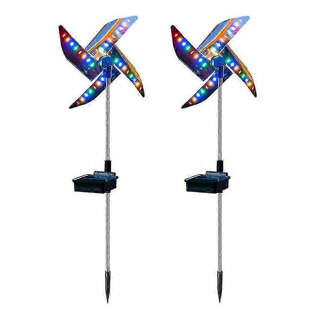 Τετράχρωμος ανεμόμυλος ηλιακό φως γκαζόν υπαίθρια αυλή κήπος έδαφος plug λαμπτήρα ηλιακή τροφοδοτημένη διακοσμητική φωτεινή Waterproo