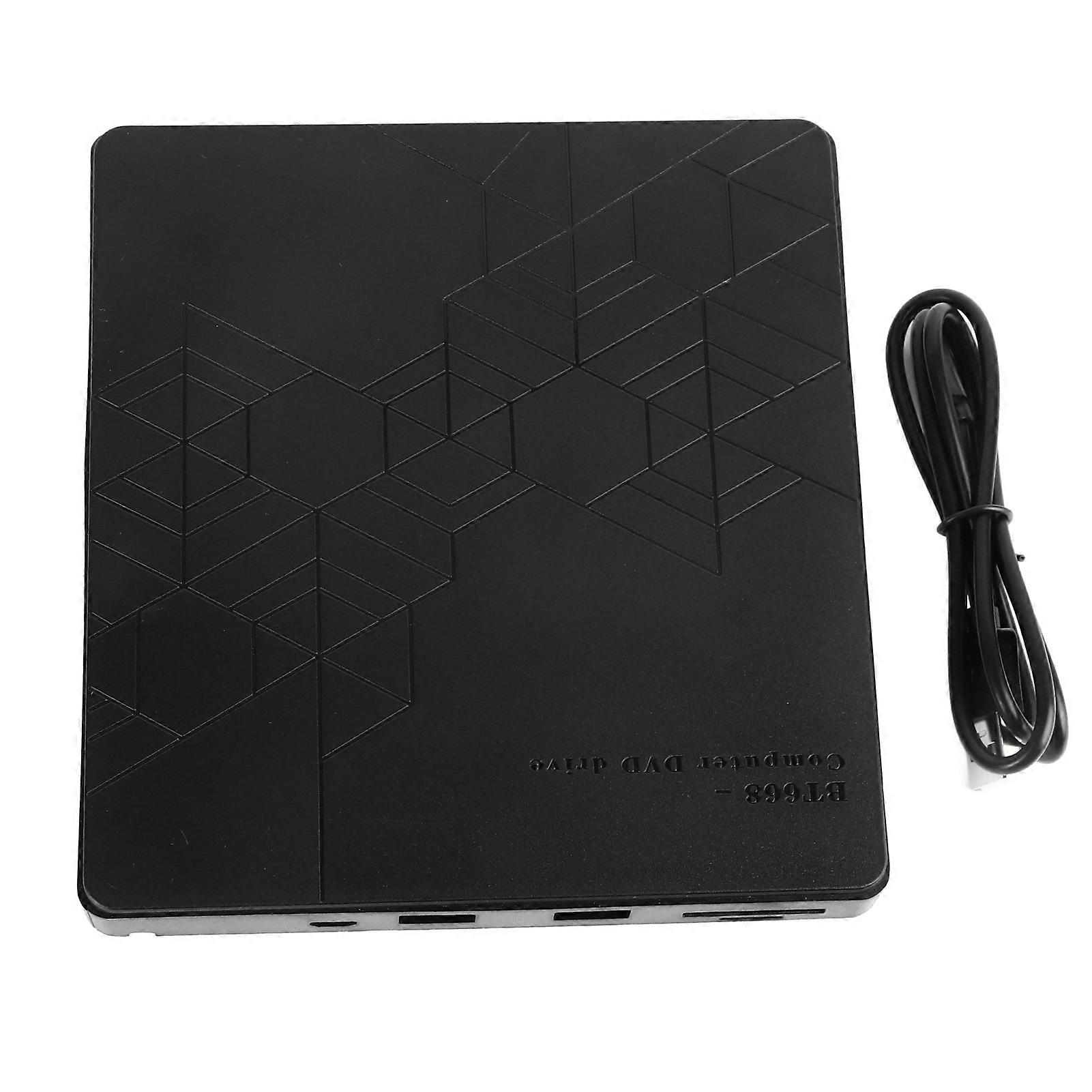 Portable USB External CD DVD Drive with Card Slot, Plug & Play for Windows, Linux, OS X