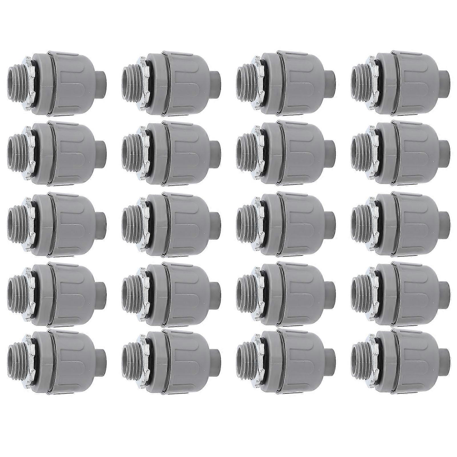 20 Pcs Liquid Tight Conduit Connector 1/2 Inch NPT Nylon 6 Non Metallic Conduit Fittings