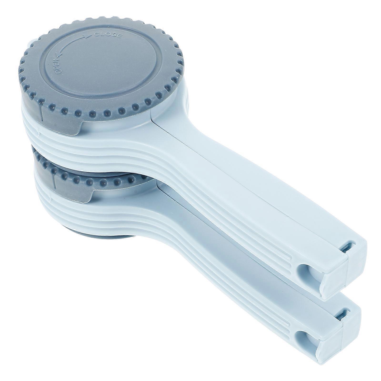 Blue Food Storage Clamps with Pour Spout for Sealing 2 Pieces Plastic