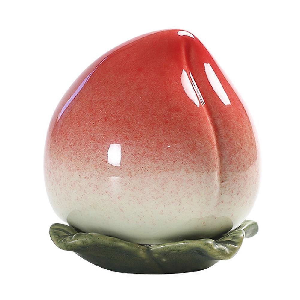 Functional Ceramic Jar with Peach Form, Combining Practicality and Home Beauty
