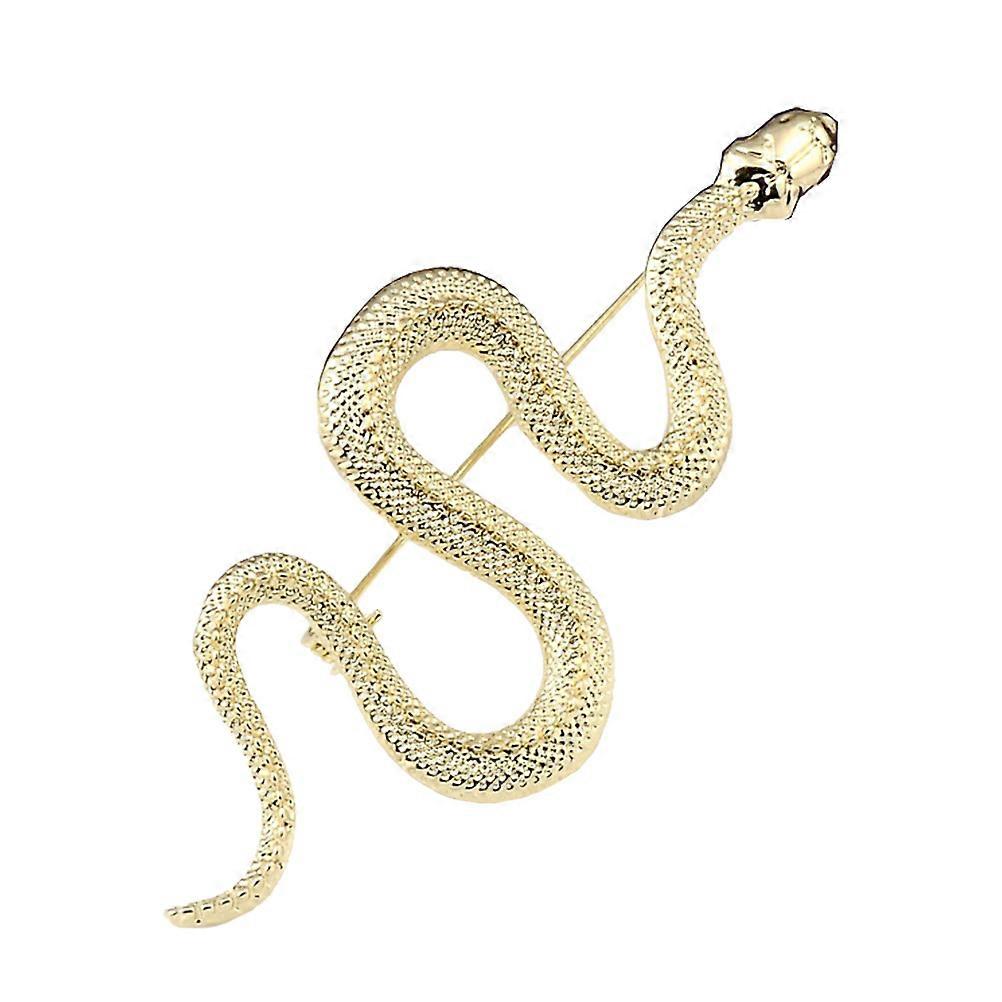Golden Snake Shape Brooch for Decoration Elegant Clothes Pin Alloy Material