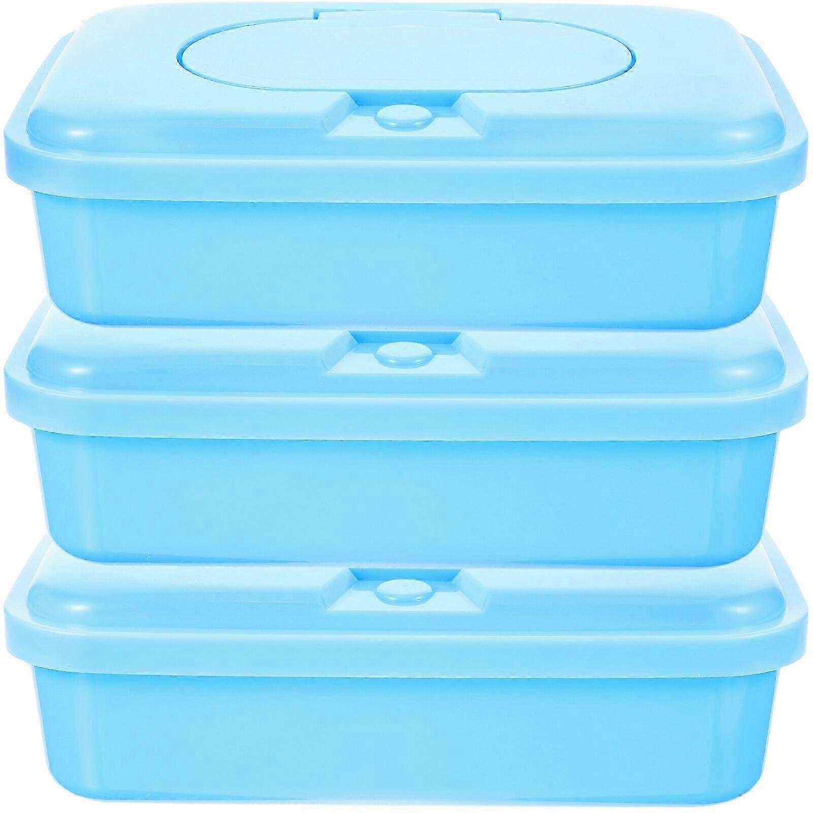 3Pcs Wipe Dispenser Refillable Tissue Box Storage Case (Random Color)