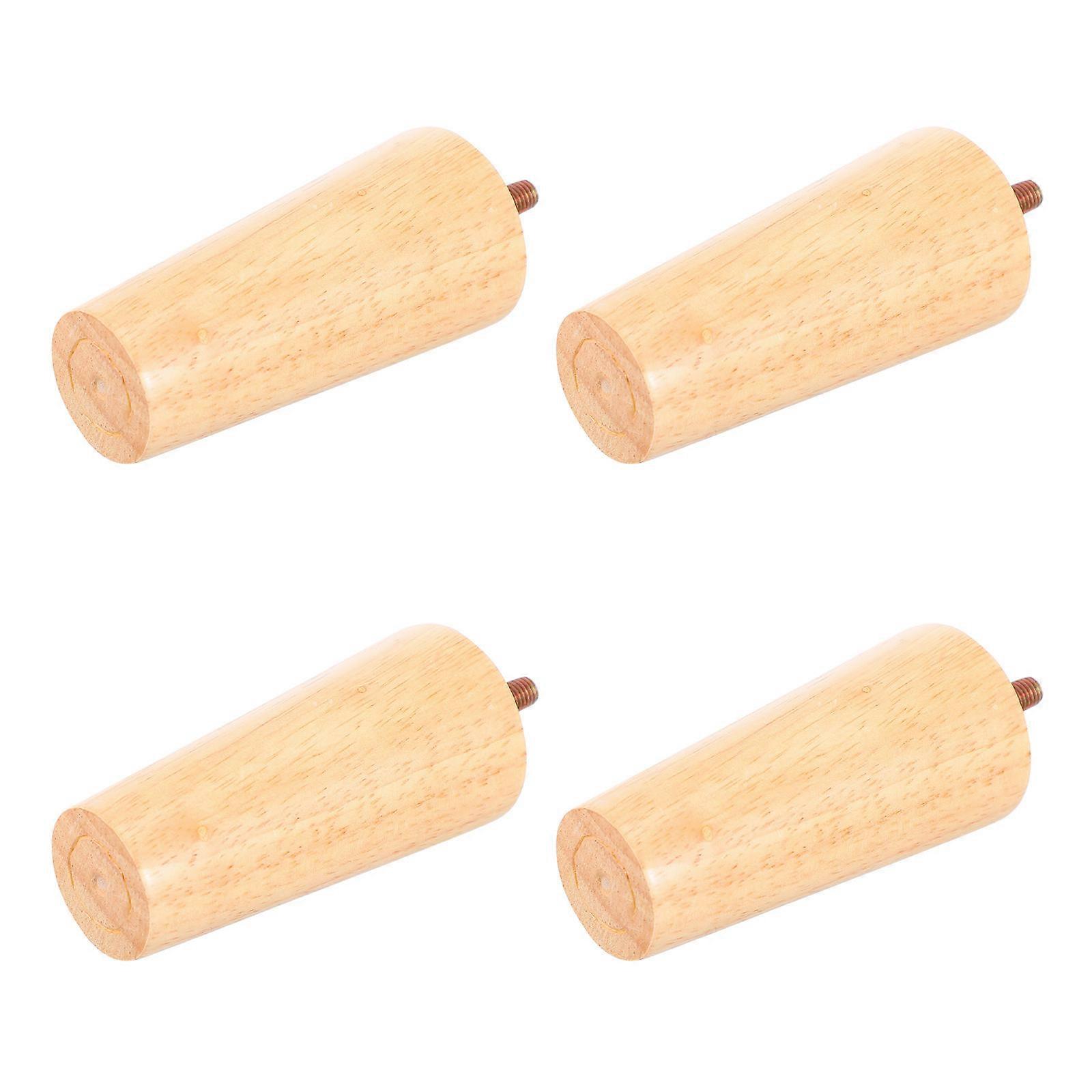 Sturdy Wood Furniture Legs for Table Use Beige Color Smooth Surface 4 Pieces