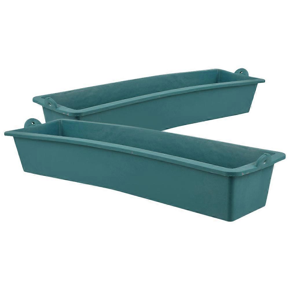 2pcs Small Plastic Feeders for Chickens, Ducks, Geese Large Capacity, Easy to Clean & Disassemble Poultry Feed Troughs for Farm Animals