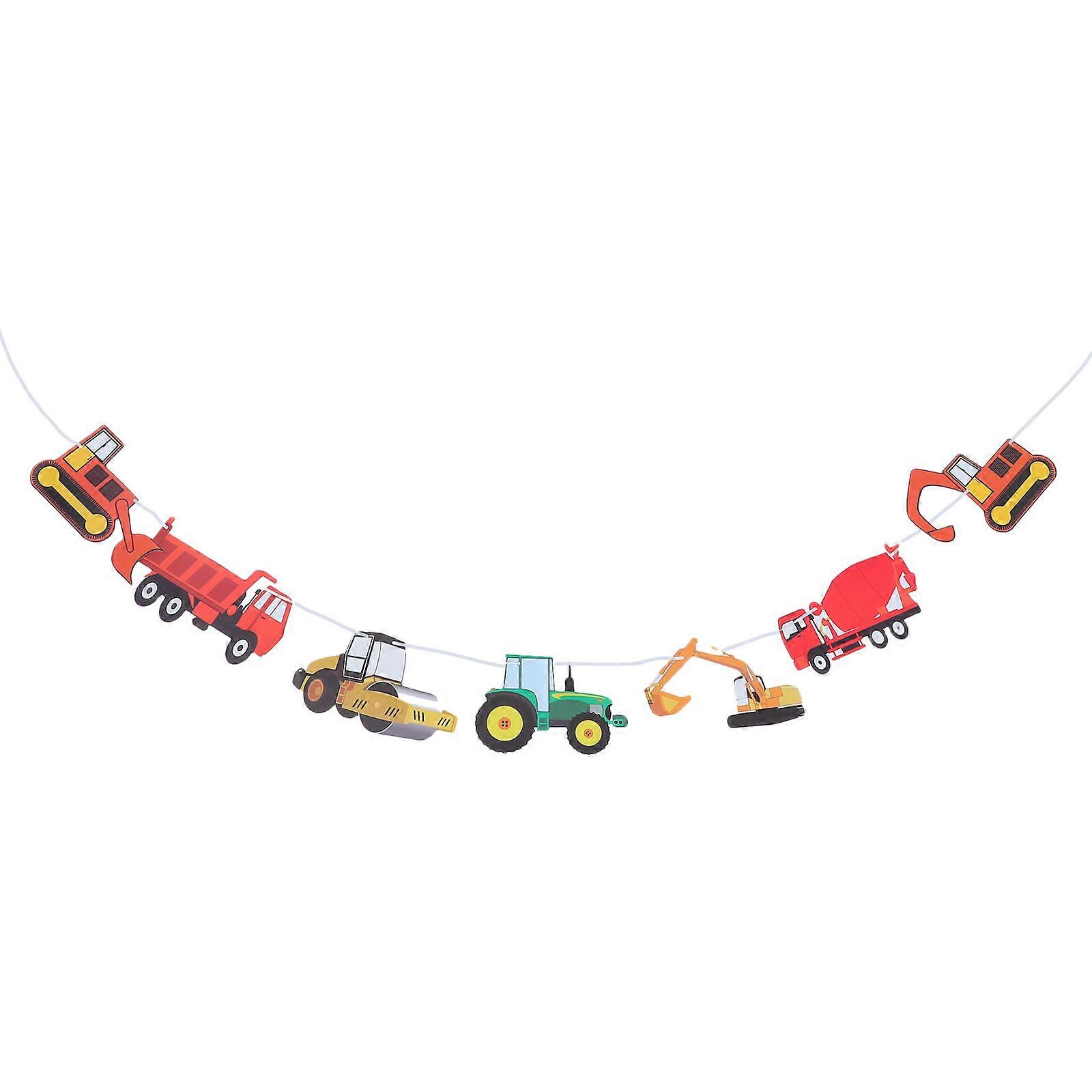 Seven Car Excavator Party Banner, Craftsmanship for Special Occasions