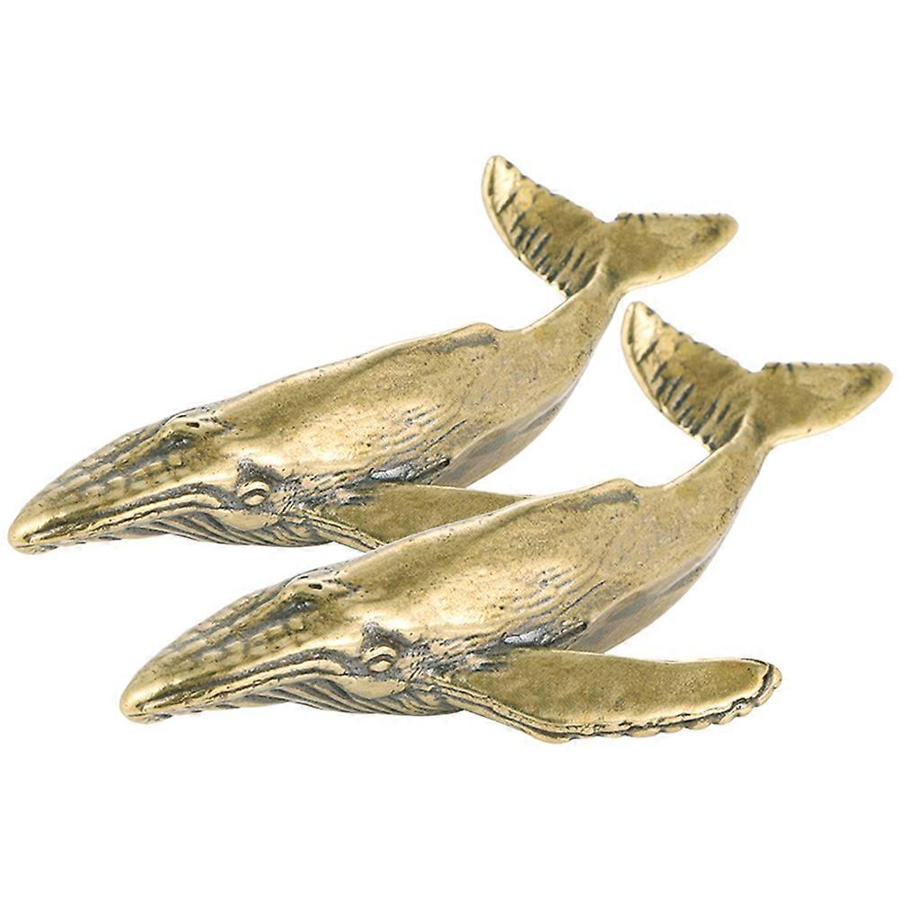 Blue Whale Ornament Set Mini Sea Animal Figures, Feng Shui Decor, Whale Statue for Desk, Indoor Dashboard or Tea Car Display