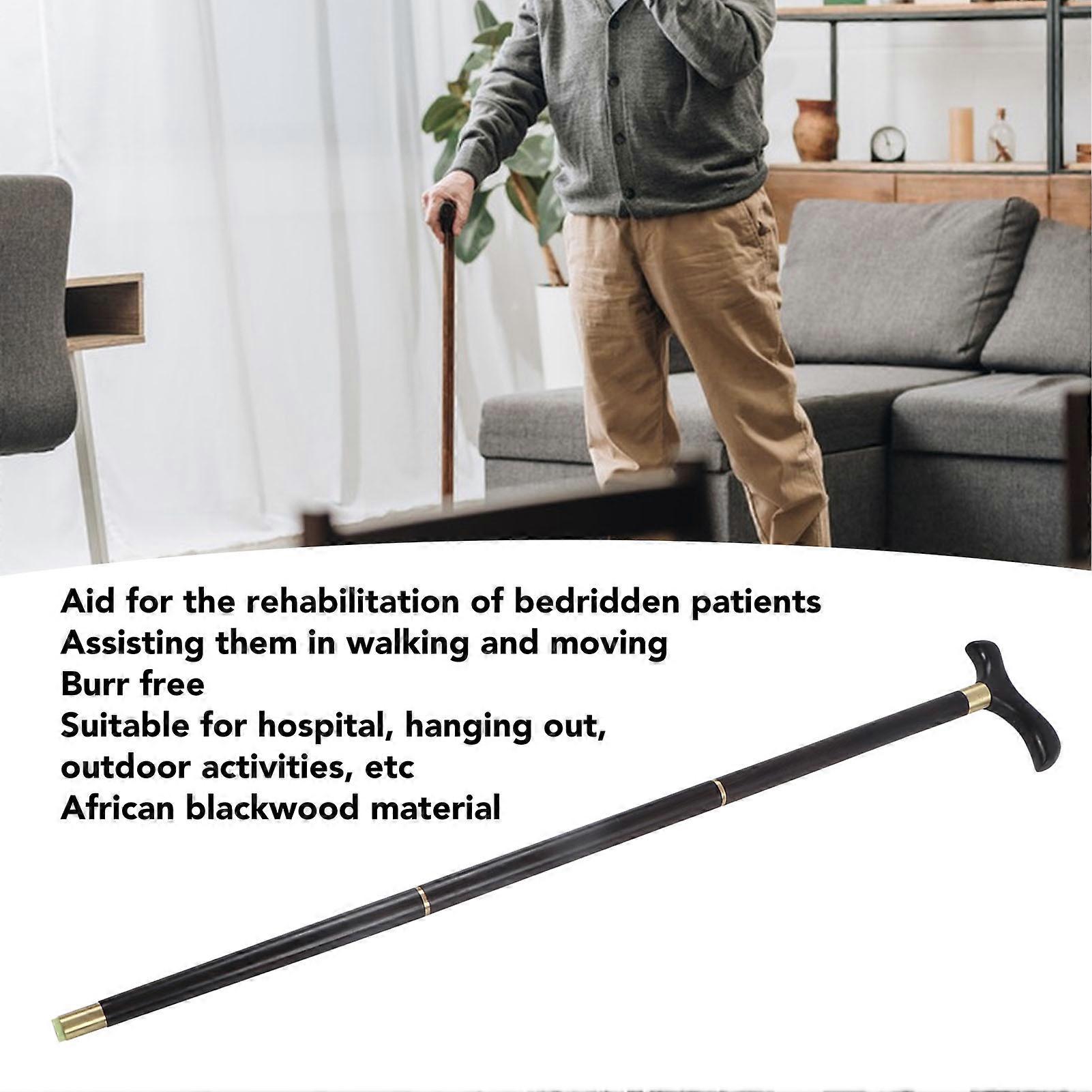 African Blackwood 3 Section Removable Ergonomic Walking Stick for Elderly for Recovery