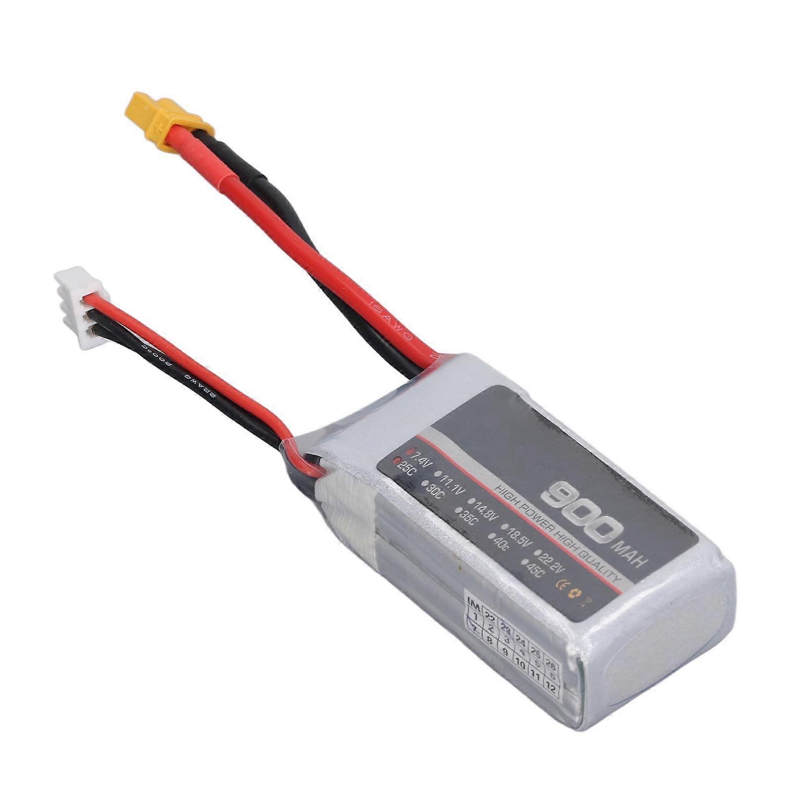 LiPo Akku 25C 900mAh XT30 Steckverbinder Stabiler leistungsstarker Performance RC Akku für RC Fix Wing Hubschrauber Flugzeug 2S 7,4V 
