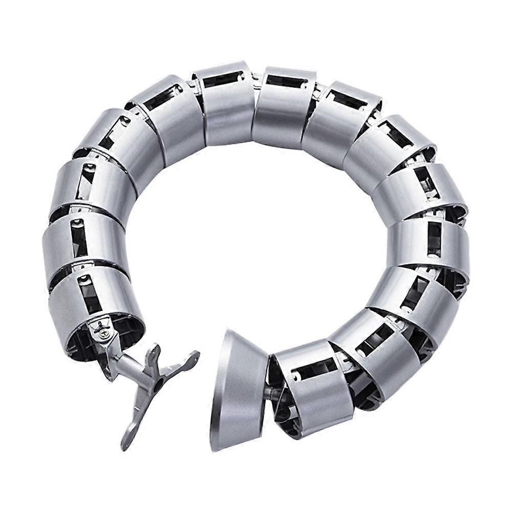 Desk Cable Grommets Abs Plastic Serpentine Workplace Organization Space-saving Silver 76X6CM 1Pack