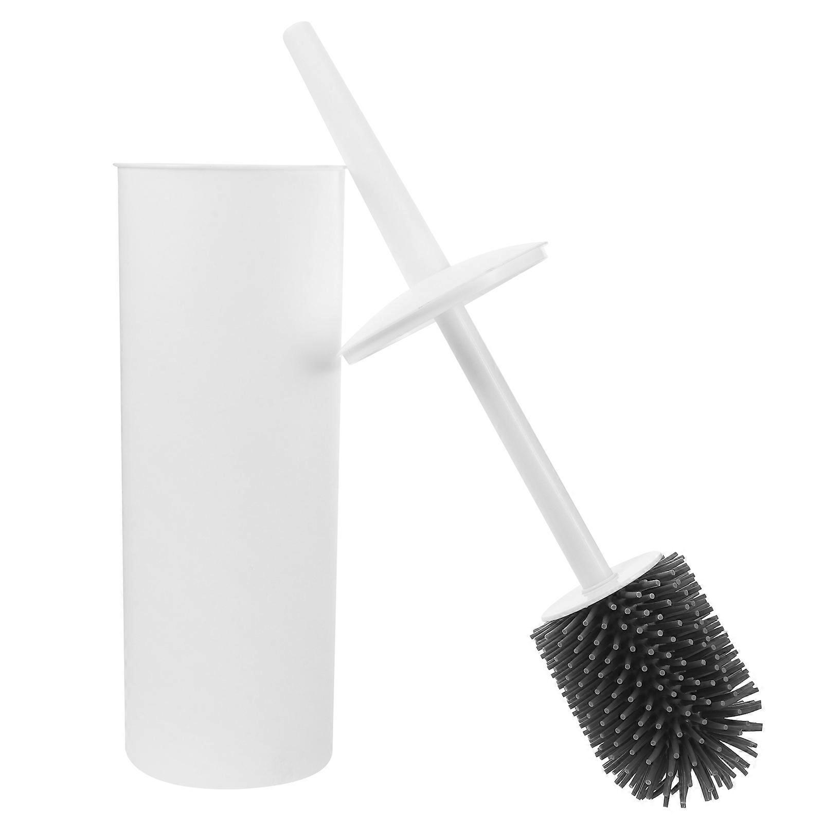 Long Handle Toilet Brush Set with Holder Silicone Bristles for Easy Bathroom Cleaning at Home, Hotel, or Office