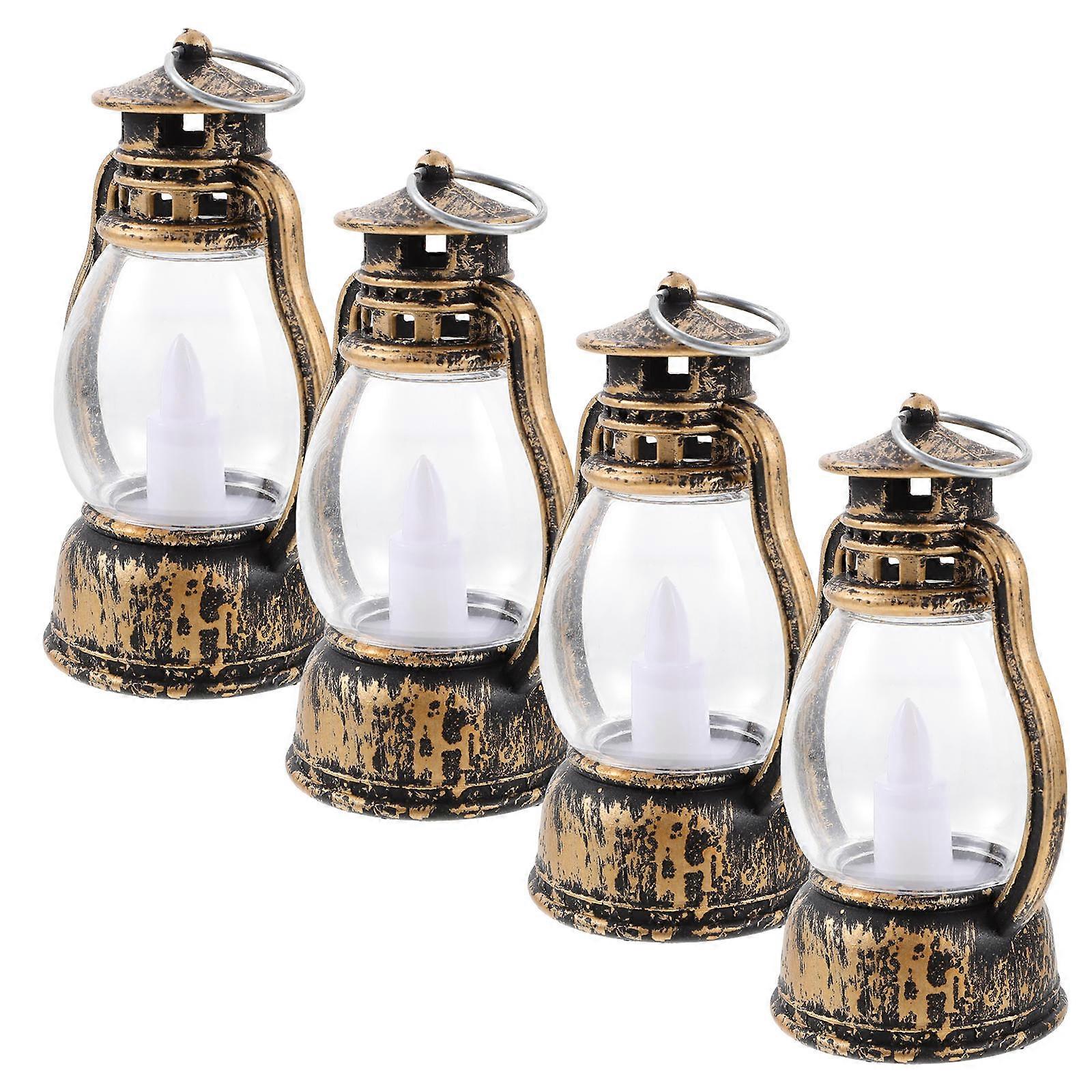 Lantern Ornaments Old Fashioned Lantern Christmas Tree Hanging Round Shape 5Set