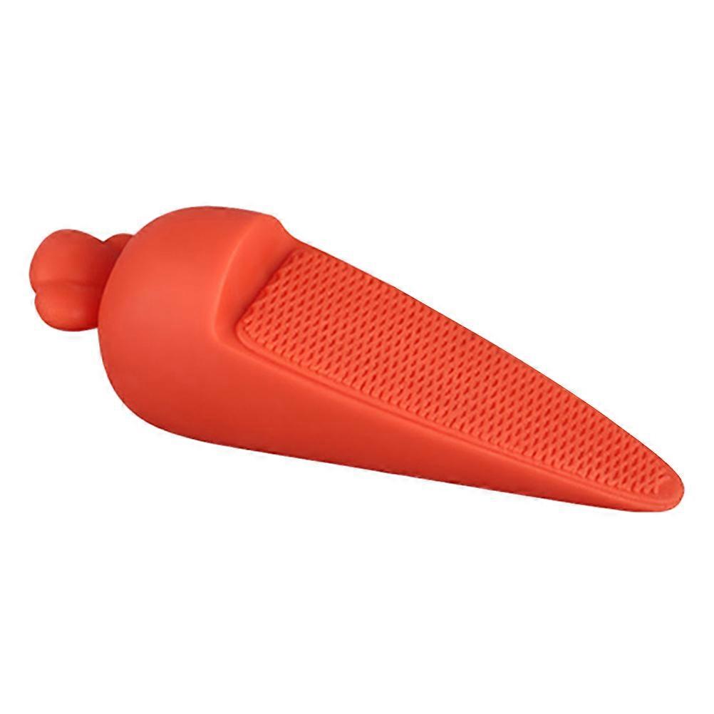 Anti-Collision Door Protector Carrot Shaped Door Buffer Office Use Red Silicone 1Pcs
