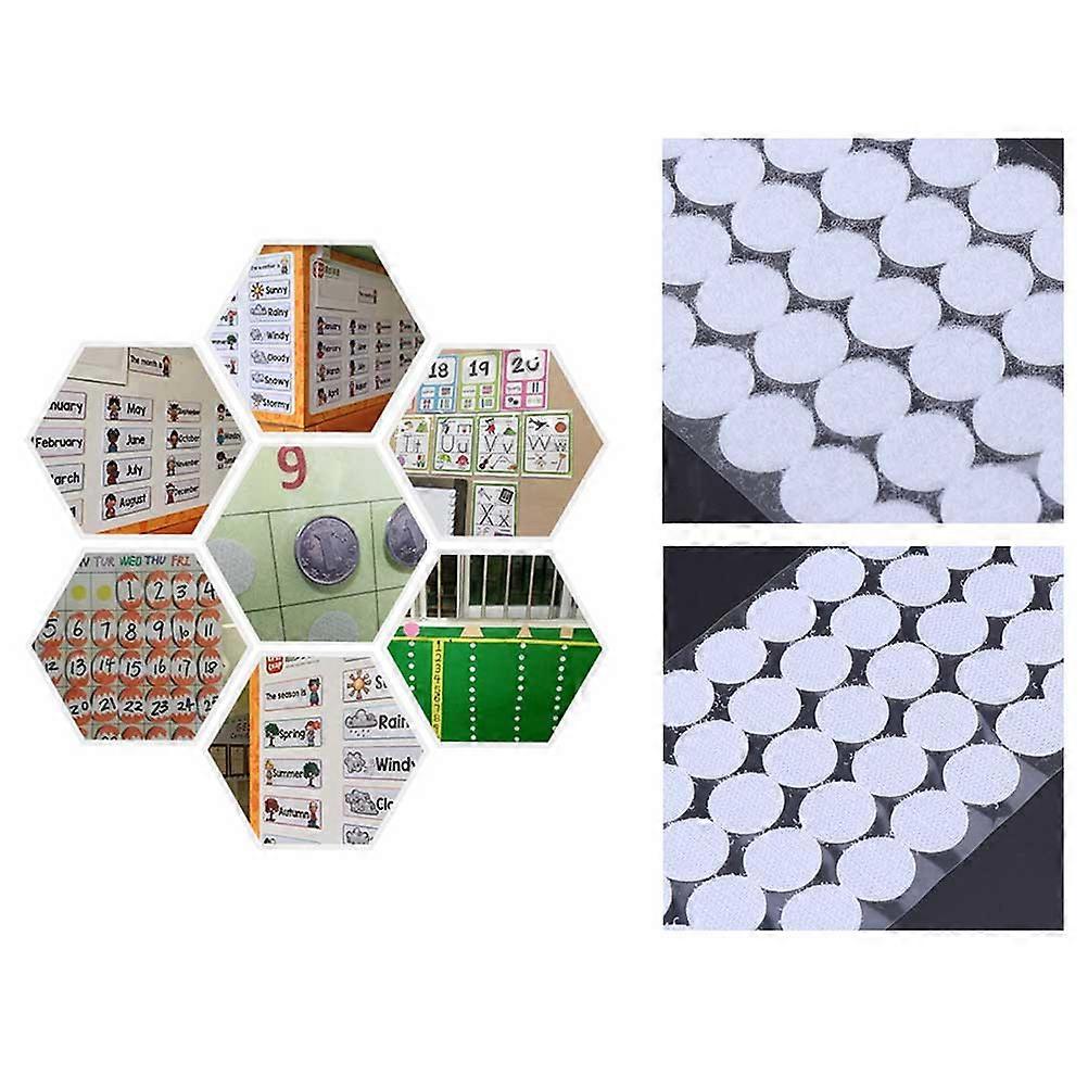 Reusable Fastening Tape Round Self Adhesive Dot Tapes General Users Holding Drawings 10mm Diameter White Waterproof 1000Pcs