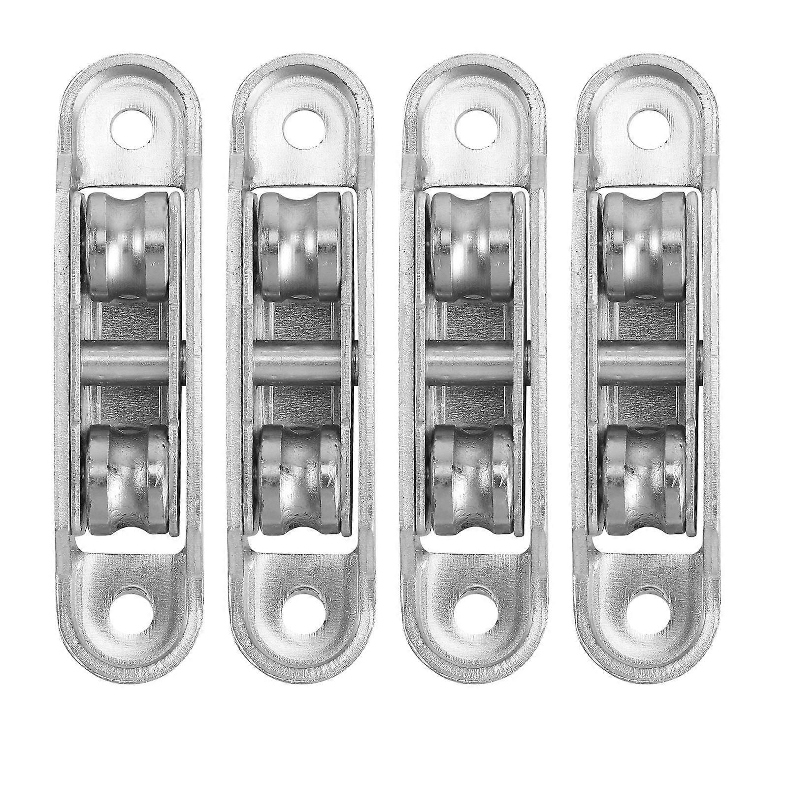 Window Roller Wheel Creative Durable Single Roller Double Bearings Silver 6.5*1cm 4Set