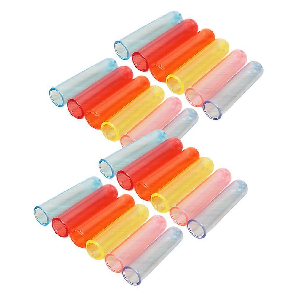 Pencil Caps Protective Lid For Students Art Projects Cylindrical Shape Plastic 50Pcs