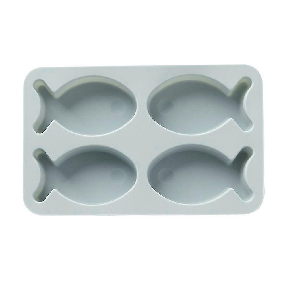 Fish Shaped Ice Cube Tray Silicone Baking Tool Home Users Blue 1Pack